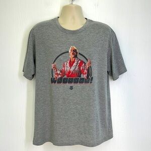 Gildan - Woooooo Ric Flair 80s Graphic WWE Gray Short Sleeve T Shirt Size XL